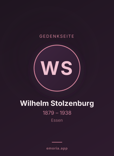 Gedenkportrait von Wilhelm Stolzenburg