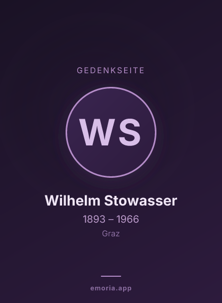 Gedenkportrait von Wilhelm Stowasser