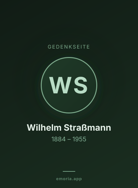 Gedenkportrait von Wilhelm Straßmann
