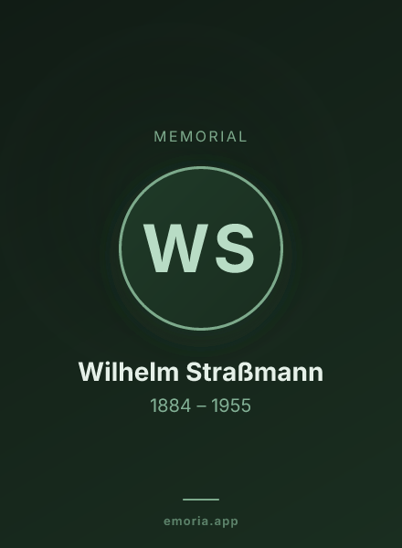 Memorial portrait of Wilhelm Straßmann