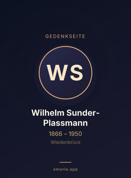 Gedenkportrait von Wilhelm Sunder-Plassmann