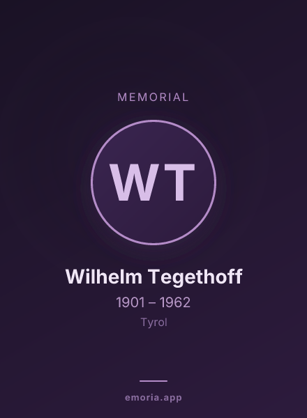 Memorial portrait of Wilhelm Tegethoff