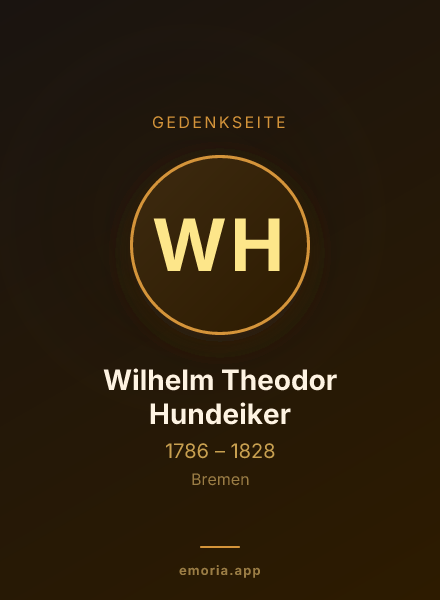 Gedenkportrait von Wilhelm Theodor Hundeiker