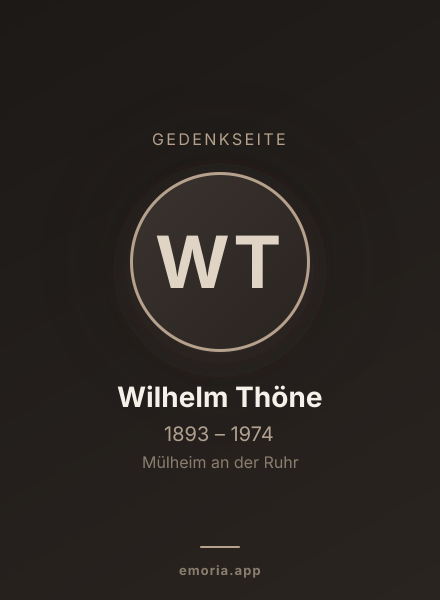 Gedenkportrait von Wilhelm Thöne