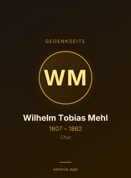 Gedenkportrait von Wilhelm Tobias Mehl