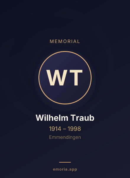Memorial portrait of Wilhelm Traub