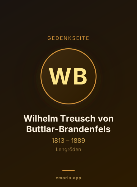 Gedenkportrait von Wilhelm Treusch von Buttlar-Brandenfels