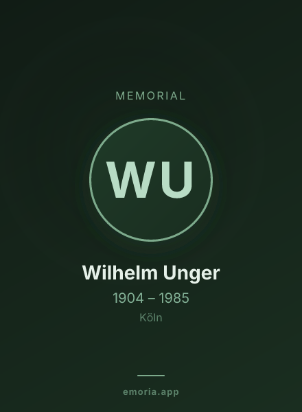 Memorial portrait of Wilhelm Unger