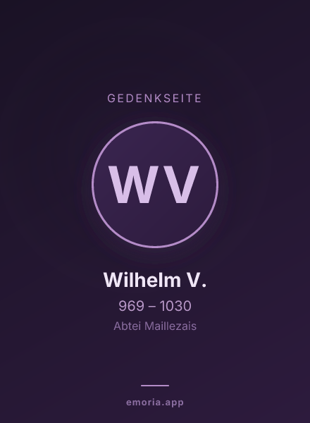 Gedenkportrait von Wilhelm V.