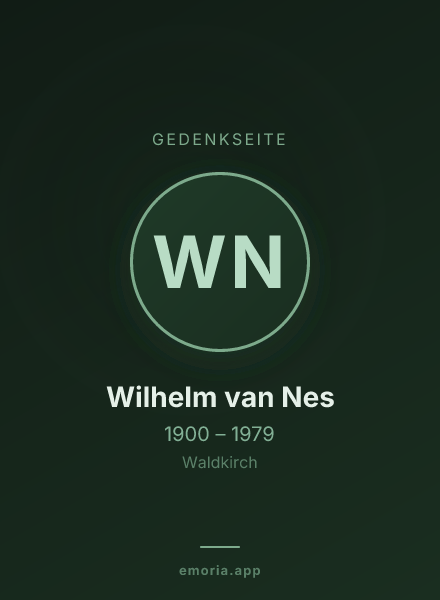 Gedenkportrait von Wilhelm van Nes