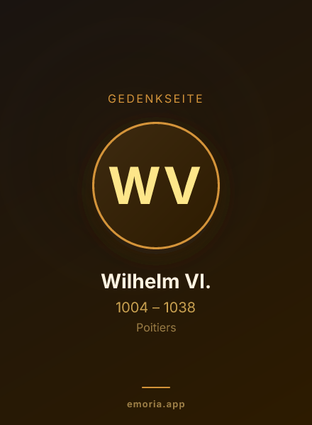 Gedenkportrait von Wilhelm VI.