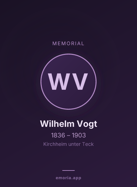 Memorial portrait of Wilhelm Vogt