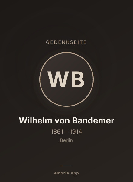 Gedenkportrait von Wilhelm von Bandemer