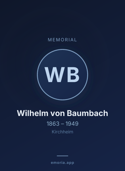 Memorial portrait of Wilhelm von Baumbach