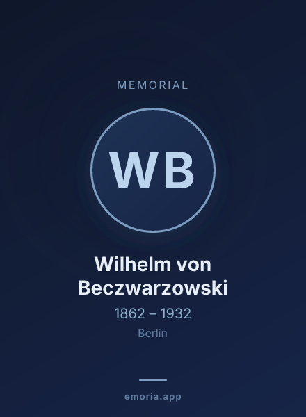 Memorial portrait of Wilhelm von Beczwarzowski