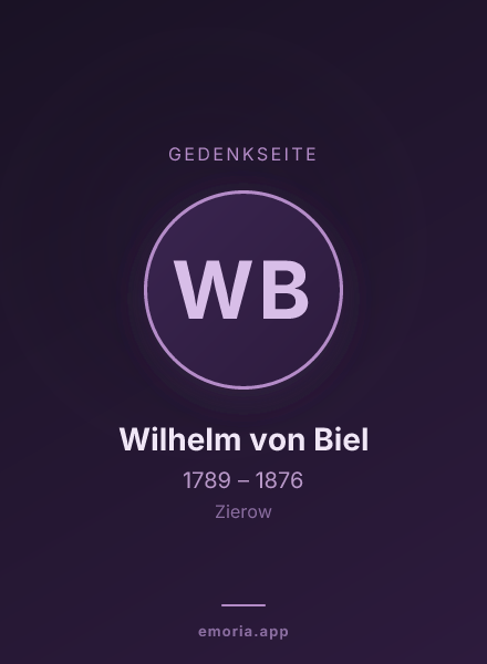 Gedenkportrait von Wilhelm von Biel