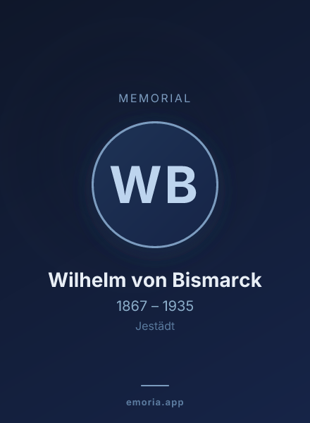 Memorial portrait of Wilhelm von Bismarck