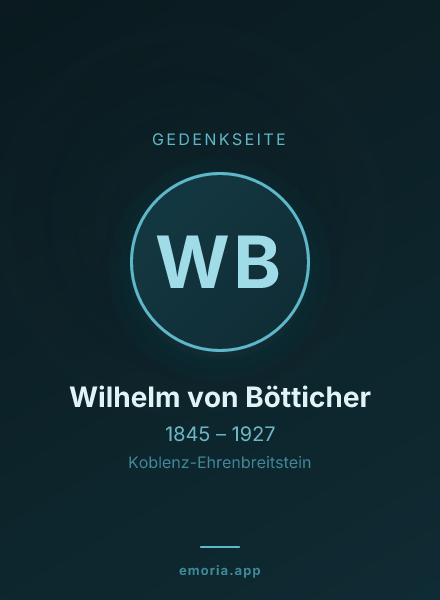 Gedenkportrait von Wilhelm von Bötticher