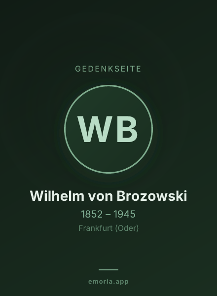Gedenkportrait von Wilhelm von Brozowski
