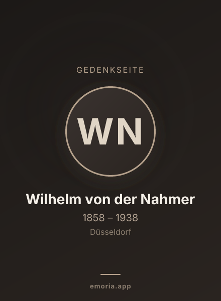 Gedenkportrait von Wilhelm von der Nahmer
