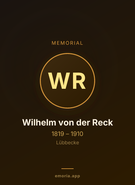 Memorial portrait of Wilhelm von der Reck