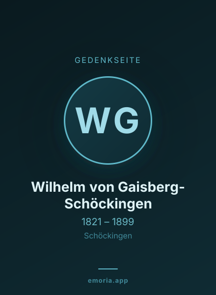 Gedenkportrait von Wilhelm von Gaisberg-Schöckingen