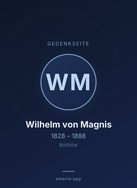 Gedenkportrait von Wilhelm von Magnis