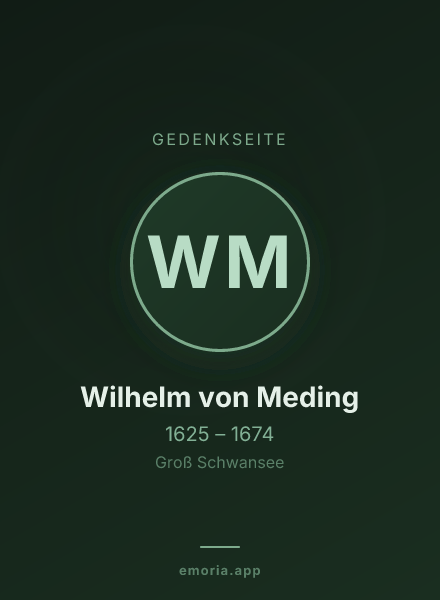Gedenkportrait von Wilhelm von Meding