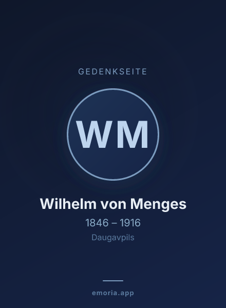 Gedenkportrait von Wilhelm von Menges