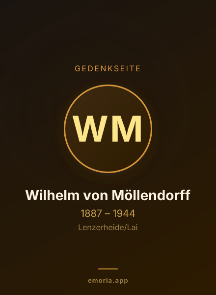 Gedenkportrait von Wilhelm von Möllendorff
