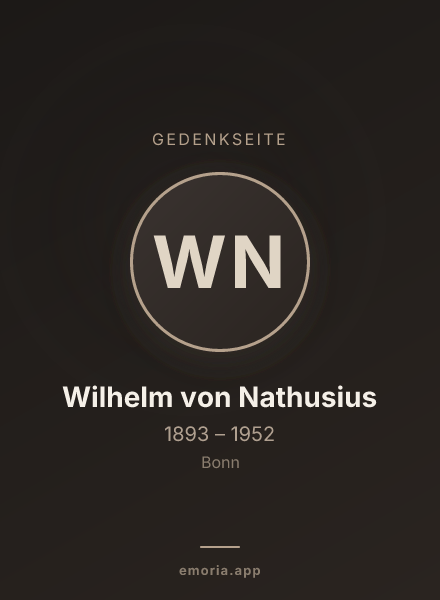 Gedenkportrait von Wilhelm von Nathusius