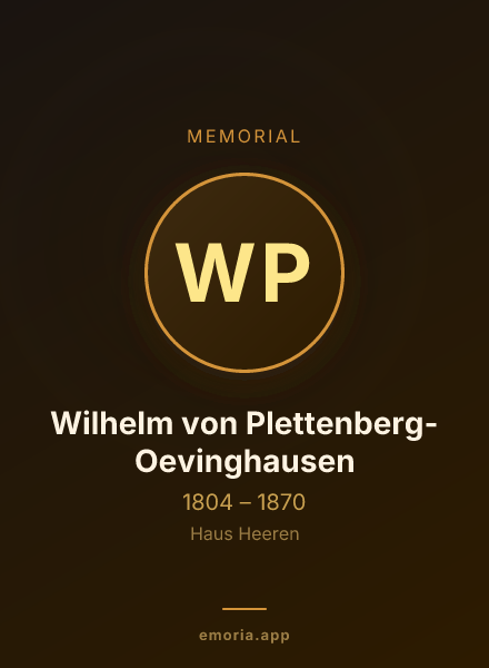 Memorial portrait of Wilhelm von Plettenberg-Oevinghausen