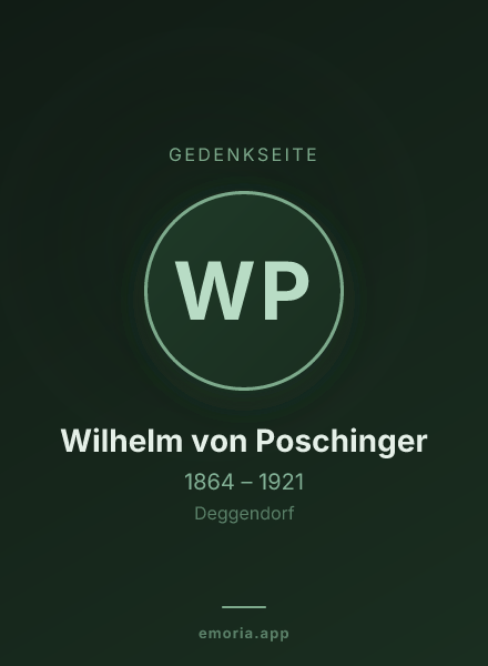 Gedenkportrait von Wilhelm von Poschinger