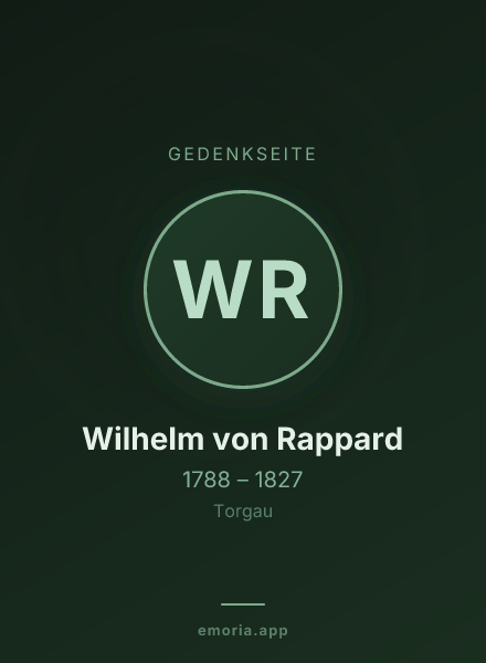 Gedenkportrait von Wilhelm von Rappard