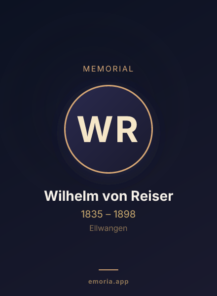 Memorial portrait of Wilhelm von Reiser