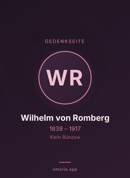 Gedenkportrait von Wilhelm von Romberg
