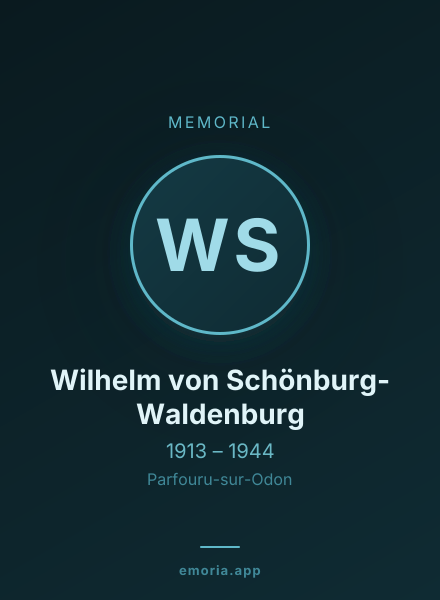 Memorial portrait of Wilhelm von Schönburg-Waldenburg