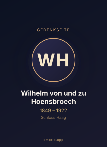 Gedenkportrait von Wilhelm von und zu Hoensbroech