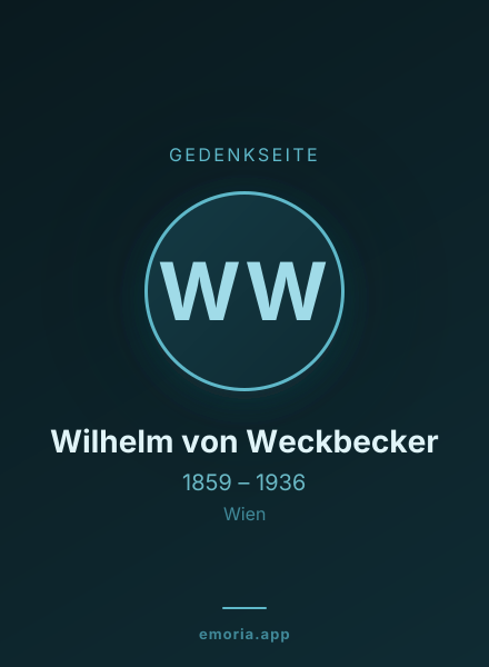 Gedenkportrait von Wilhelm von Weckbecker