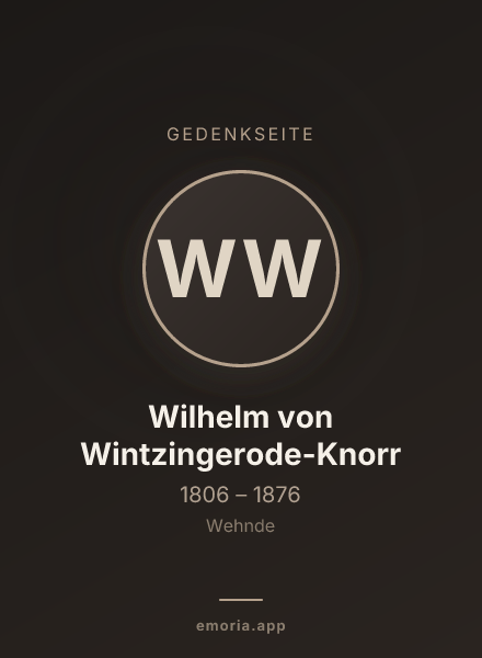 Gedenkportrait von Wilhelm von Wintzingerode-Knorr
