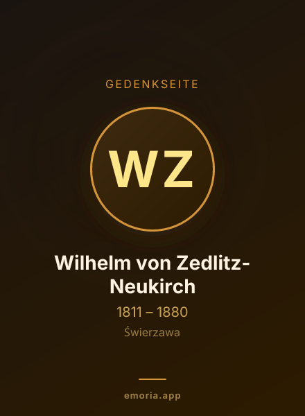 Gedenkportrait von Wilhelm von Zedlitz-Neukirch