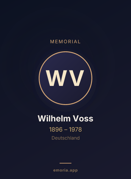 Memorial portrait of Wilhelm Voss