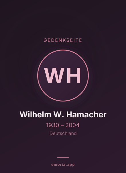 Gedenkportrait von Wilhelm W. Hamacher