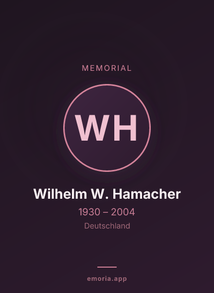 Memorial portrait of Wilhelm W. Hamacher