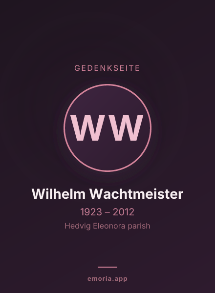 Gedenkportrait von Wilhelm Wachtmeister