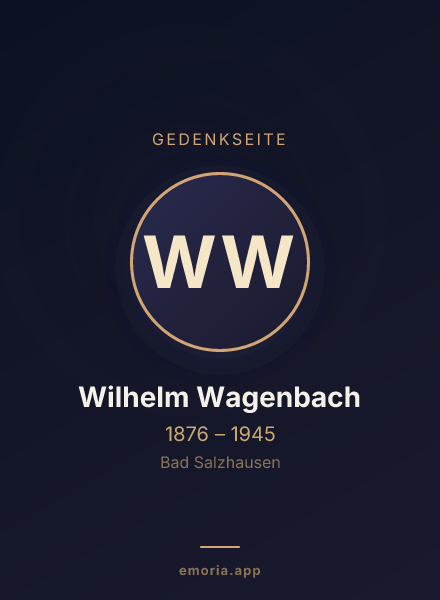 Gedenkportrait von Wilhelm Wagenbach