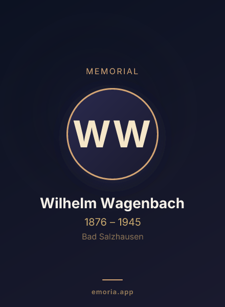 Memorial portrait of Wilhelm Wagenbach