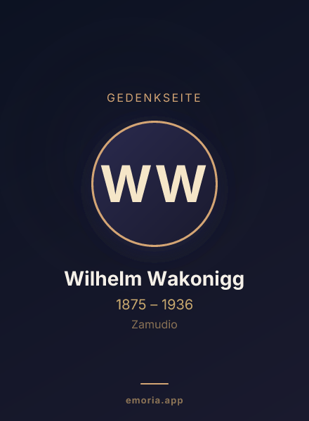 Gedenkportrait von Wilhelm Wakonigg