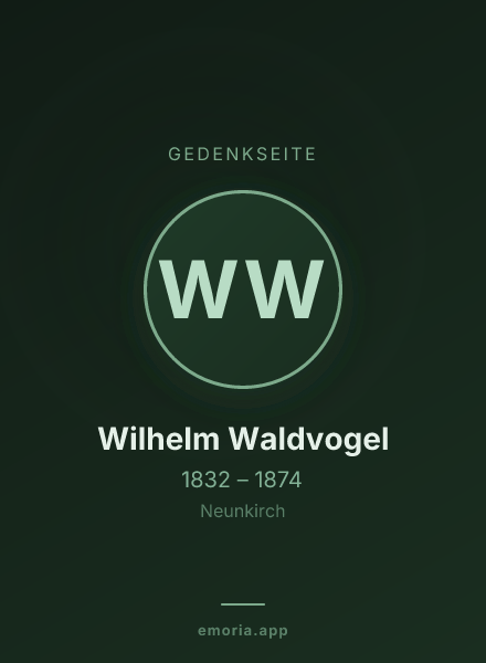 Gedenkportrait von Wilhelm Waldvogel