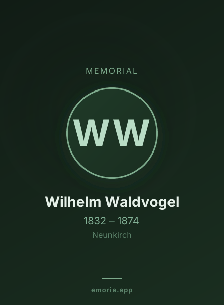 Memorial portrait of Wilhelm Waldvogel